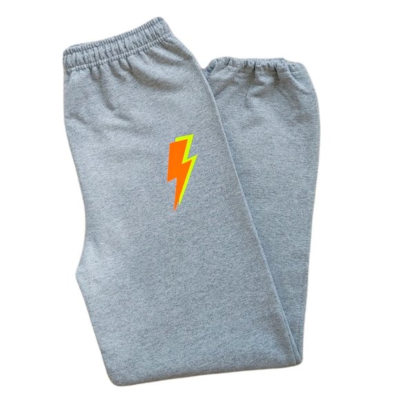 Neon Lightning Bolt Sweatpants - Picture 1 of 3